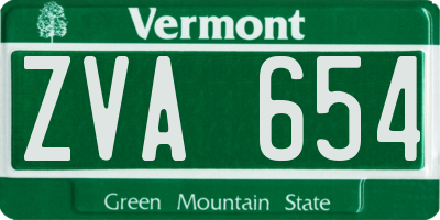 VT license plate ZVA654