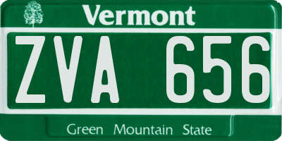 VT license plate ZVA656