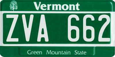 VT license plate ZVA662