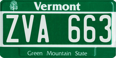 VT license plate ZVA663
