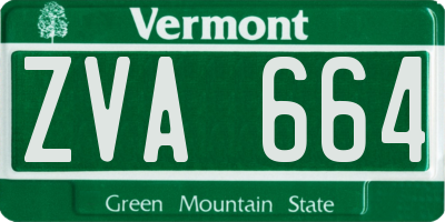 VT license plate ZVA664