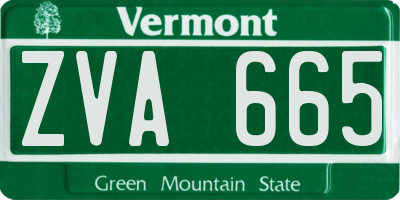 VT license plate ZVA665