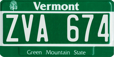 VT license plate ZVA674