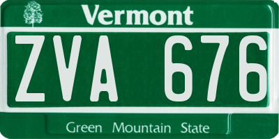 VT license plate ZVA676