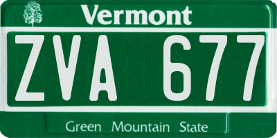 VT license plate ZVA677