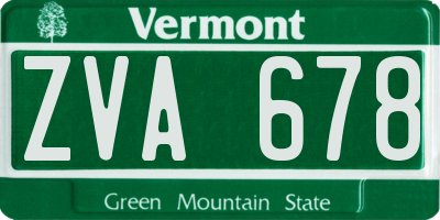 VT license plate ZVA678