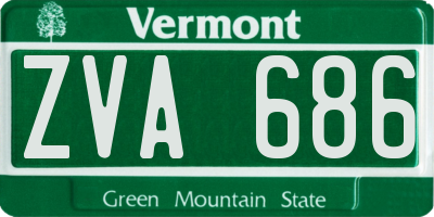 VT license plate ZVA686