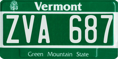 VT license plate ZVA687