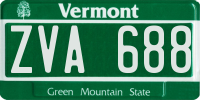 VT license plate ZVA688