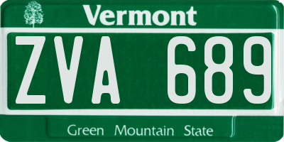 VT license plate ZVA689