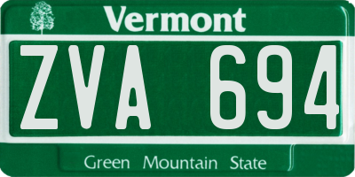VT license plate ZVA694