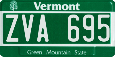 VT license plate ZVA695