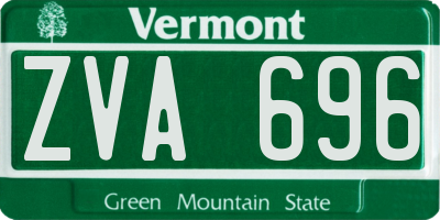 VT license plate ZVA696