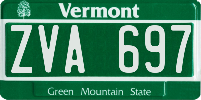 VT license plate ZVA697