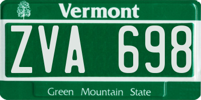 VT license plate ZVA698