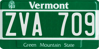 VT license plate ZVA709