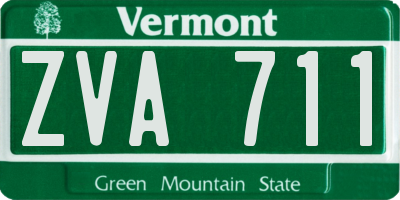 VT license plate ZVA711