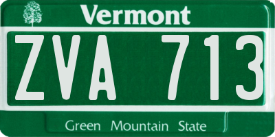 VT license plate ZVA713