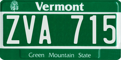 VT license plate ZVA715