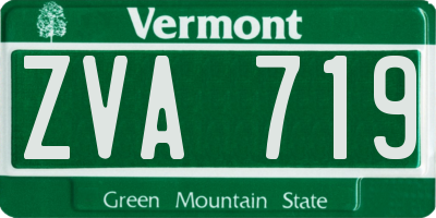 VT license plate ZVA719