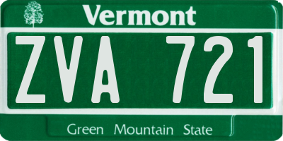 VT license plate ZVA721