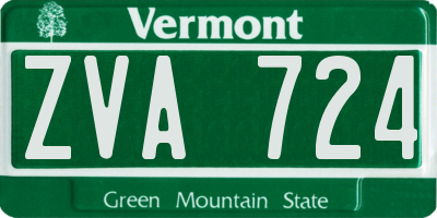 VT license plate ZVA724
