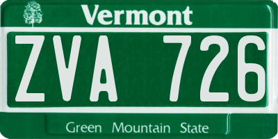 VT license plate ZVA726