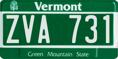VT license plate ZVA731