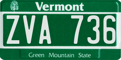 VT license plate ZVA736