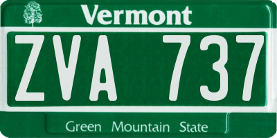 VT license plate ZVA737