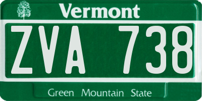 VT license plate ZVA738