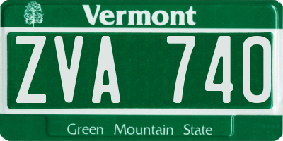 VT license plate ZVA740