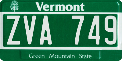 VT license plate ZVA749
