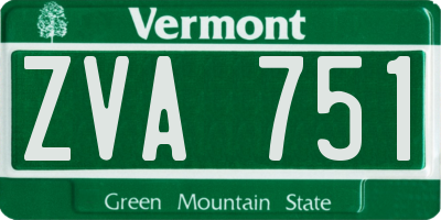 VT license plate ZVA751