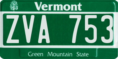 VT license plate ZVA753