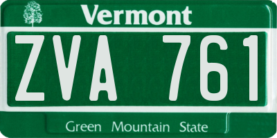 VT license plate ZVA761