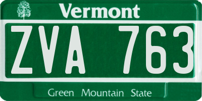 VT license plate ZVA763