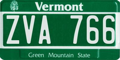VT license plate ZVA766