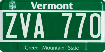VT license plate ZVA770