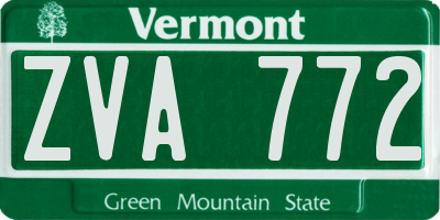 VT license plate ZVA772