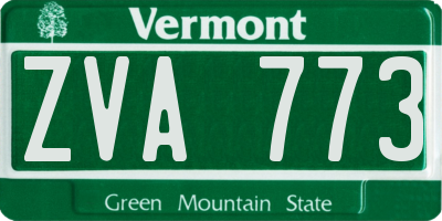 VT license plate ZVA773