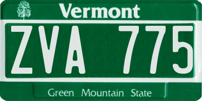 VT license plate ZVA775