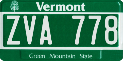 VT license plate ZVA778