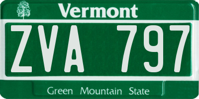 VT license plate ZVA797