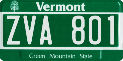 VT license plate ZVA801