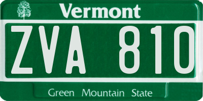 VT license plate ZVA810