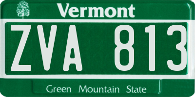 VT license plate ZVA813