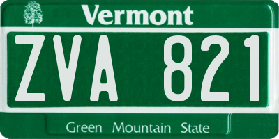 VT license plate ZVA821