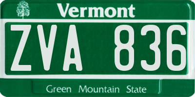 VT license plate ZVA836