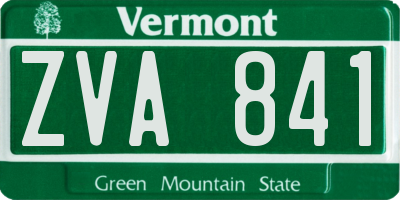 VT license plate ZVA841